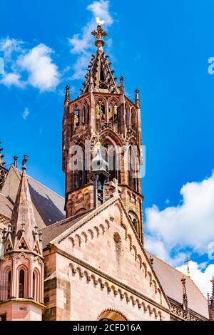 Freiburg Minster, détail, Munsterplatz, Freiburg, Freiburg im Breisgau, Allemagne, Europe Banque D'Images