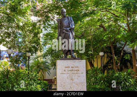 Simon Bolivar - statue d'El Libertador, la Vieille Havane, Cuba Banque D'Images