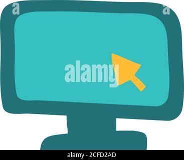 illustration vectorielle de style plat de bureau et de curseur fléché Illustration de Vecteur