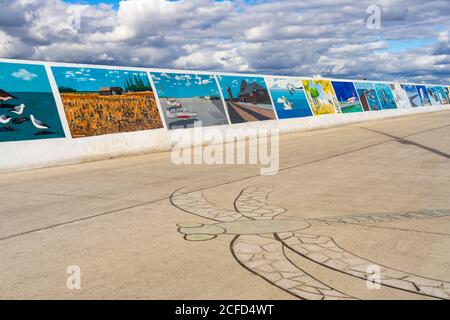 La Galerie Seawall sur la jetée de Gimli, Manitoba, Canada. Banque D'Images