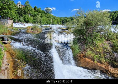 Chutes du Rhin, Neuhausen am Rheinfall, Rhin, Canton de Schaffhausen, Suisse Banque D'Images