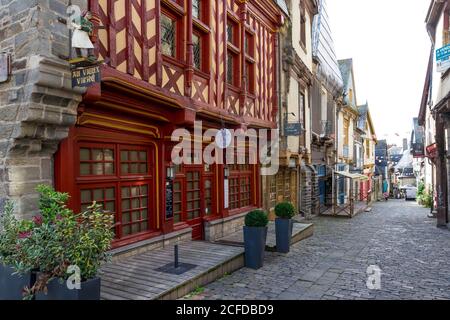 Cité médiévale avec maisons à colombages, Vitre, Bretagne, France Banque D'Images