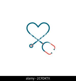 Cardiologie logo médecin illustration vecteur design symboles médicaux et de soins de santé. Illustration de Vecteur