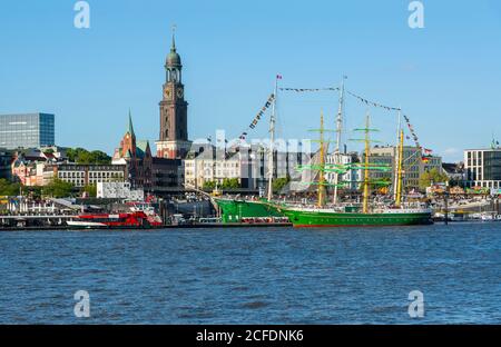 Allemagne, Hambourg, navire de formation, Alexander von Humboldt II, Stahlbark Bark, voilier, navire, port de Hambourg, trois maîtres. En raison de la longue panne Banque D'Images