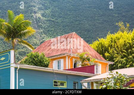 Maisons coloniales en Hell-Bourg, l'un des plus beaux villages de France, bassin volcanique du Cirque de la Salazie, 930 m au-dessus du niveau de la mer, Réunion Banque D'Images