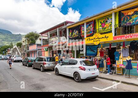 Maisons coloniales en Hell-Bourg, l'un des plus beaux villages de France, bassin volcanique du Cirque de la Salazie, 930 m au-dessus du niveau de la mer, Réunion Banque D'Images