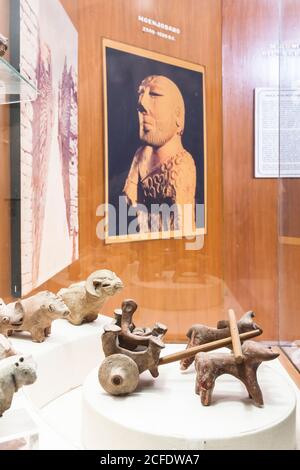 Présentation de chariot de Bullock, de Mohenjo daro, Indus Valley Civilization Gallery, Musée national du Pakistan, Karachi, Sindh, Pakistan, Asie du Sud, Asie Banque D'Images