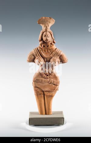 Figurine femelle d'argile, de Mohenjo daro, galerie de civilisation de la vallée de l'Indus, Musée national du Pakistan, Karachi, Sindh, Pakistan, Asie du Sud, Asie Banque D'Images