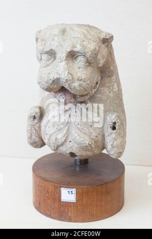 Statue de lion de stuc, de Taxila, Galerie de Gandhara, Musée national du Pakistan, Karachi, Sindh, Pakistan, Asie du Sud, Asie Banque D'Images