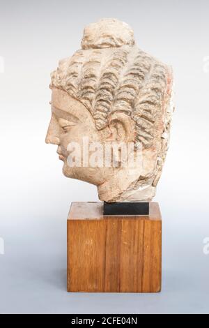 Chef de stuc du Bouddha, de Mohra Muradu à Taxila, Galerie de Gandhara, Musée national du Pakistan, Karachi, Sindh, Pakistan, Asie du Sud, Asie Banque D'Images