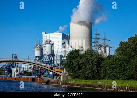 Kraftwerk Datteln 4, centrale électrique au charbon uniper sur le canal Dortmund-EMS, Datteln, région de la Ruhr, Rhénanie-du-Nord-Westphalie, Allemagne Banque D'Images