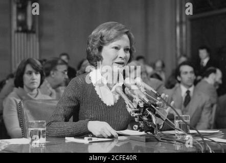 Rosalynn carter témoigne devant le sous-comité du Sénat ca. 7 février 1979 Banque D'Images