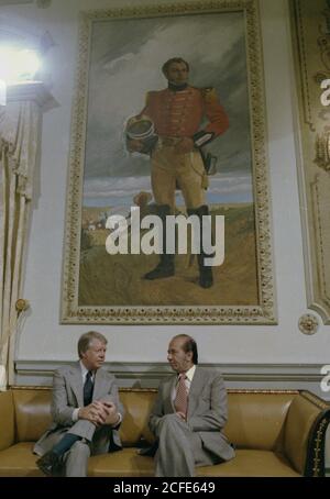 Jimmy carter en visite avec le président Carlos Perez ca. 29 mars 1978 Banque D'Images