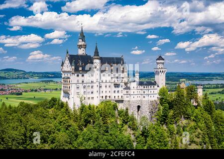 Le château de Neuschwanstein, conte de fées, en Bavière, en Allemagne Banque D'Images