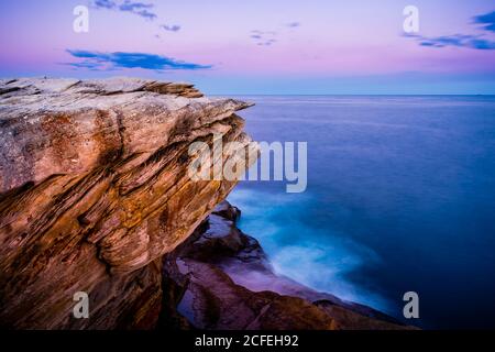 Cronulla View dans le parc national de Kamay Botany Bay sous le coucher du soleil Banque D'Images