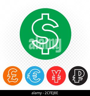 ensemble de symboles pièces de monnaie Illustration de Vecteur