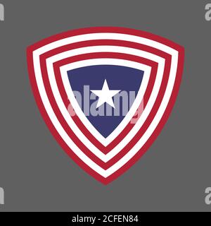 Etats-Unis d'Amérique Etats-Unis drapeau Shield icône logo illustration vectorielle. Jour de l'indépendance. 4 juillet. Élection présidentielle Illustration de Vecteur