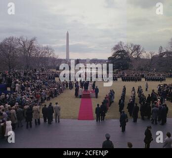 Cérémonie d'arrivée pour la visite d'État de Deng Xiaoping et de Madame Zhuo Lin de Chine. CA. 01/29/1979 Banque D'Images