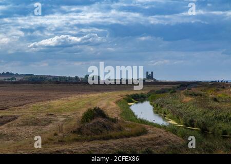 Le Reculver à la distance de la piste Viking L'est Banque D'Images