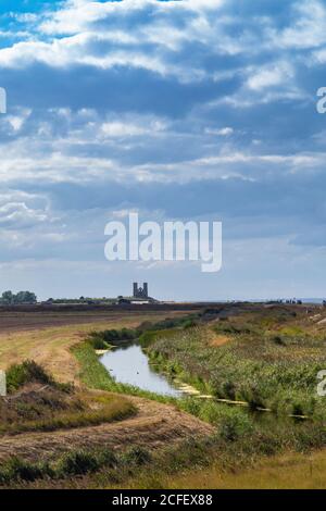 Le Reculver à la distance de la piste Viking L'est Banque D'Images