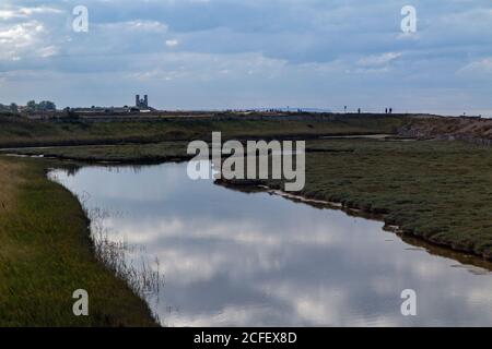 Le Reculver à la distance de la piste Viking L'est Banque D'Images
