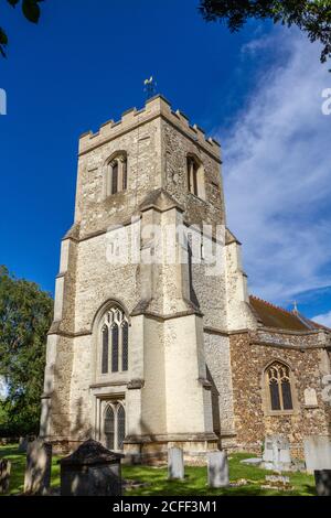 L'église Saint Andrew et Saint Mary Grantchester, Grantchester, un village pittoresque à côté de la rivière Cam, Cambridgeshire, Royaume-Uni. Banque D'Images