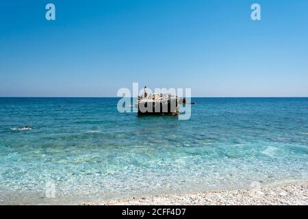 Pélion, plage de Damouchari, Grèce - août 11 2020 : plage pittoresque de Damouchari à Pélion en Grèce Banque D'Images