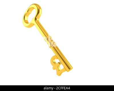 Touche Golden Pound isolée sur fond blanc Banque D'Images