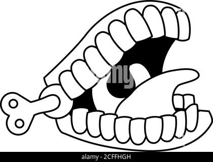 drôle de bouche imbéciles jour accessoire style de ligne icône illustration vectorielle conception Illustration de Vecteur