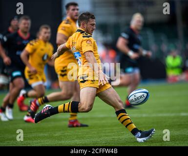 LONDRES, ROYAUME-UNI. 05e septembre 2020. Jimmy Gopperth de Wasps (C) en action lors du match de rugby Gallagher Premiership Round 18 entre Saracens et Wasps à Allianz Park le samedi 05 septembre 2020. LONDRES, ANGLETERRE. Credit: Taka G Wu/Alay Live News Banque D'Images