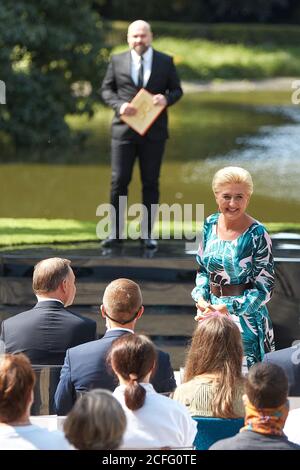 Varsovie, Mazovie, Pologne. 5 septembre 2020. Participation du couple présidentiel à la 9e édition de la campagne nationale de lecture 2020 en Saski Garden.in photo: AGATA KORNHAUSER-DUDA crédit: Hubert Mathis/ZUMA Wire/Alay Live News Banque D'Images