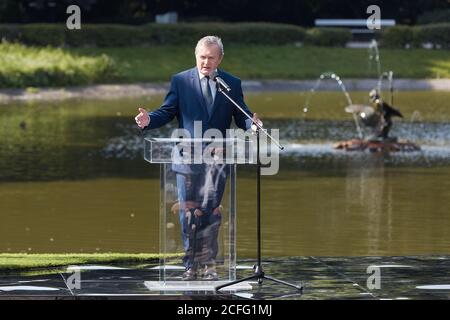 Varsovie, Mazovie, Pologne. 5 septembre 2020. Participation du couple présidentiel à la 9e édition de la campagne nationale de lecture 2020 en Saski Garden.in la photo: Pi GLINSKI crédit: Hubert Mathis/ZUMA Wire/Alay Live News Banque D'Images