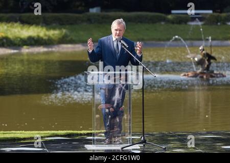 Varsovie, Mazovie, Pologne. 5 septembre 2020. Participation du couple présidentiel à la 9e édition de la campagne nationale de lecture 2020 en Saski Garden.in la photo: Pi GLINSKI crédit: Hubert Mathis/ZUMA Wire/Alay Live News Banque D'Images