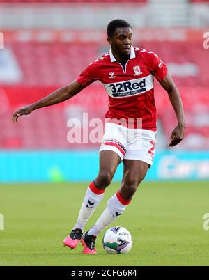 Anfernee Dijksteel de Middlesbrough lors du premier match de la Carabao Cup au stade Riverside, à Middlesbrough. Banque D'Images