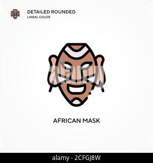 Icône de vecteur de masque africain. Concepts modernes d'illustration vectorielle. Facile à modifier et à personnaliser. Illustration de Vecteur