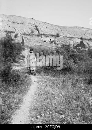 Route de Jericho Jordanie etc. Ruines de Crusader sucriers ca. 1900 Banque D'Images