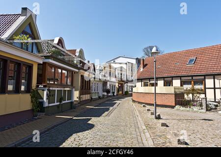 Ville historique de Warnemünde, Rostock, Mer Baltique côte mecklembourgeoise, Mecklenburg-Ouest Pomerania, Allemagne, Europe Banque D'Images