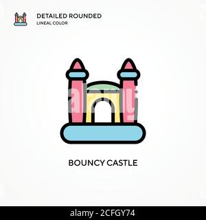 Icône de vecteur de château de Bouncy. Concepts modernes d'illustration vectorielle. Facile à modifier et à personnaliser. Illustration de Vecteur