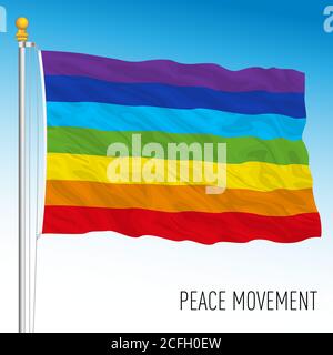 Drapeau du mouvement de la paix, symbole international, illustration vectorielle Illustration de Vecteur