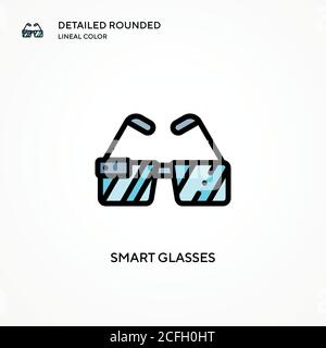Icône de vecteur Smart Glasses. Concepts modernes d'illustration vectorielle. Facile à modifier et à personnaliser. Illustration de Vecteur