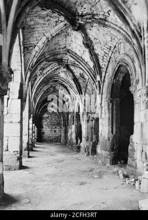 Histoire du Moyen-Orient - Krak des Chevaliers & Monastère de Saint-Georges. Krak des Chevaliers. Quartier intérieur et entrée au réfectoire (cloîtres)Â ; l'Int[érior] Banque D'Images