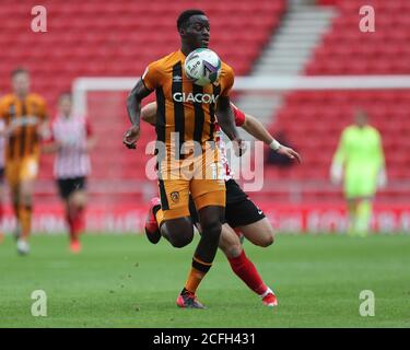 SUNDERLAND, ANGLETERRE. 5 SEPTEMBRE Josh Emmanuel de Hull City en action pendant le match de la Carabao Cup entre Sunderland et Hull City au Stade de Light, Sunderland. (Credit: Mark Fletcher | MI News) Credit: MI News & Sport /Alay Live News Banque D'Images