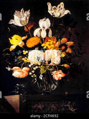 Marrel Jacob, STILL-Life with Flowers, 1650, huile sur toile, Museo Lazaro Galdiano, Madrid, Espagne Banque D'Images