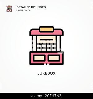 Icône de vecteur Jukebox. Concepts modernes d'illustration vectorielle. Facile à modifier et à personnaliser. Illustration de Vecteur