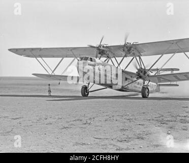 Légende originale: Aircraft Hanno Imperial Airways Gaza ca. 1935 - lieu: Bande de Gaza ca. 1935 Banque D'Images