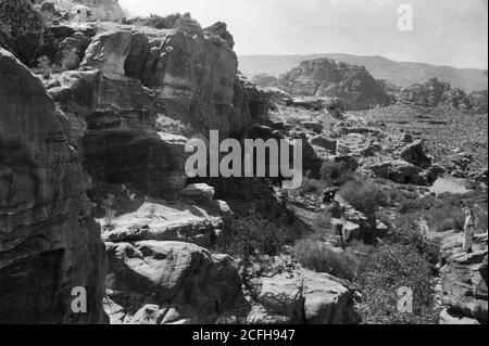 Légende originale: Petra - lieu: Petra Jordan ca. 1898-1946 Banque D'Images