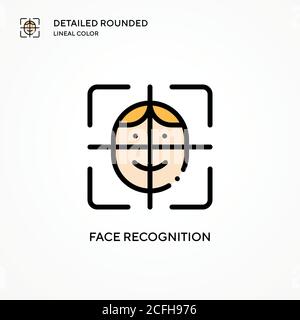 Icône de vecteur de reconnaissance des visages. Concepts modernes d'illustration vectorielle. Facile à modifier et à personnaliser. Illustration de Vecteur