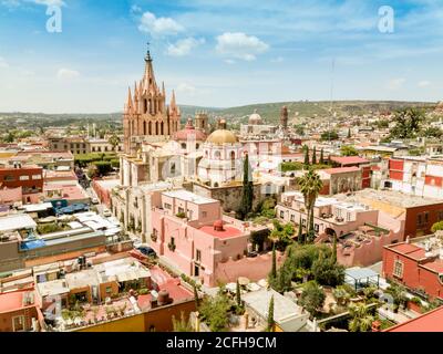 Vue aérienne de San Miguel de Allende Banque D'Images