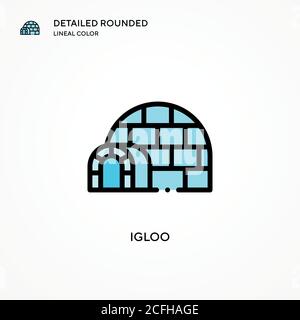Icône de vecteur igloo. Concepts modernes d'illustration vectorielle. Facile à modifier et à personnaliser. Illustration de Vecteur