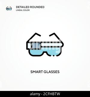 Icône de vecteur Smart Glasses. Concepts modernes d'illustration vectorielle. Facile à modifier et à personnaliser. Illustration de Vecteur